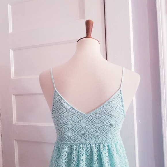 Express Lace Mint Green Babydoll Dress, Size S - Picture 5 of 12